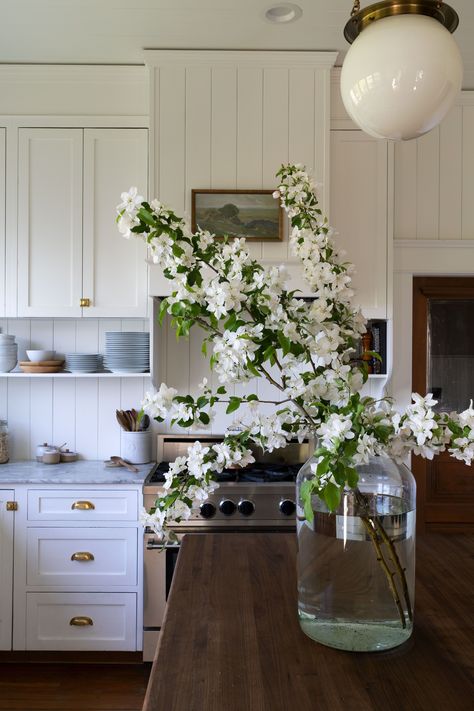 Kitchen Table Flowers, Flowers In Kitchen, The Grit And Polish, Grit And Polish, Over The Kitchen Sink, Kitchen Table Lighting, Quartz Backsplash, Messy Kitchen, Happy Kitchen