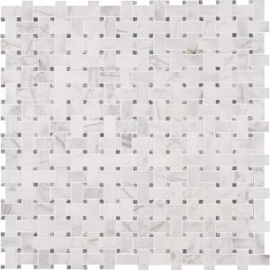 Jeffrey Court Windswept White 12.75 in. x 12.375 in. x 8 mm Basketweave Marble Mosaic Tile-99644 - The Home Depot Honed Marble Floor, Basket Weave Tile, Mosaic Tiles Crafts, Marble Subway Tiles, Mosaic Floor Tile, Tile Crafts, Honed Marble, Marble Mosaic Tiles, Accent Tile