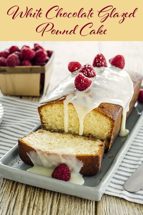 White Chocolate Chip Cake, White Chocolate Glaze Recipe, White Chocolate Glaze Icing, White Chocolate Pound Cake, White Chocolate Glaze, White Chocolate Pound Cake Recipe, Pound Cake Glaze, Sweet Potato Pound Cake, Chocolate Chip Pound Cake