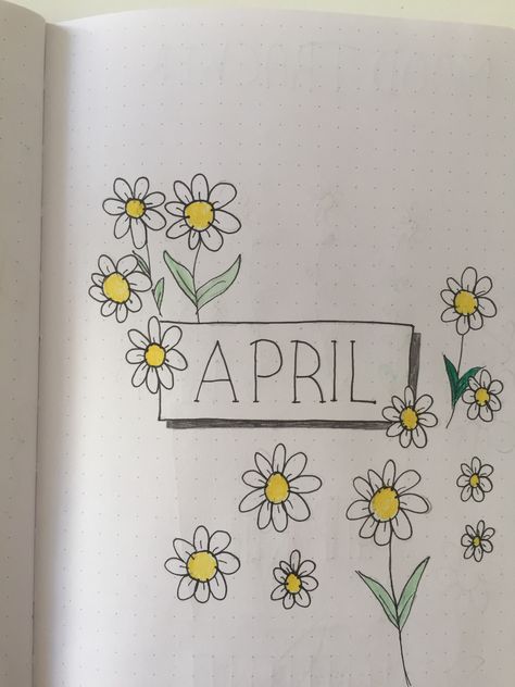 #bulletjournal #april April Blackboard Ideas, April Title Page Bullet Journal, April Drawings, Birthday Bullet Journal, Bullet Journal Easy, Bullet Journal Titles, Hand Lettering Alphabet Fonts, April Bullet Journal, Planner Lettering