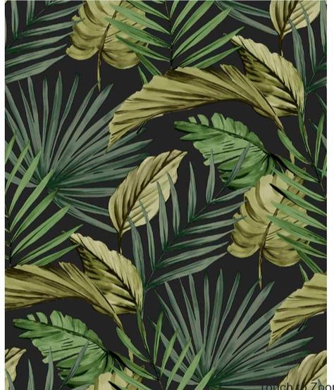 Hen Cake, Plant Mural, Green Leaf Wallpaper, Toilet Room Decor, Dark Green Wallpaper, Palm House, House Green, House Redesign, Palm Wallpaper