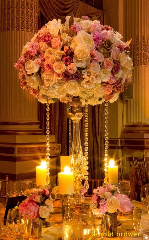 12 Fabulous Centerpieces for Fall Weddings - Belle The Magazine Tall Centerpiece, Party Deco, Tall Centerpieces, Sophisticated Bride, Tall Vase, Mod Wedding, Glamorous Wedding, Wedding Table Centerpieces, The Plaza