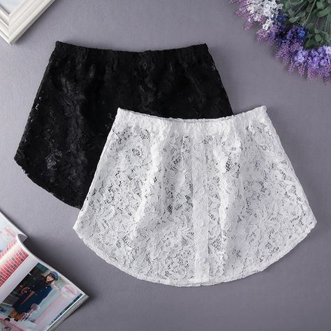 Lace Shirt Extender, Shirt Extenders, Shirt Extender, Skirt Extender, Cheap Skirts, Hem Skirt, Refashion Clothes, Lace Shirt, Sweater And Shorts