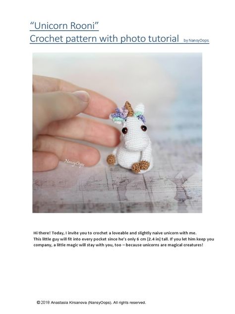 Unicorn Crochet Pattern Free, Thinking Pose, Sc Crochet, Micro Crochet, Crochet Sewing, Amigurumi Animals, Crochet Unicorn, Yarn Tail, Ideas Crochet