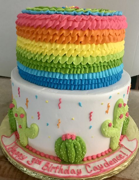 Fiesta Gender Reveal Cake, Three Esta Cake Ideas, My First Fiesta Cake, Taco Bout A Baby Cake, Mexican Themed Baby Shower Cake, Taco About A Baby Cake, First Fiesta Cake, Fiesta Birthday Cake, First Fiesta Birthday