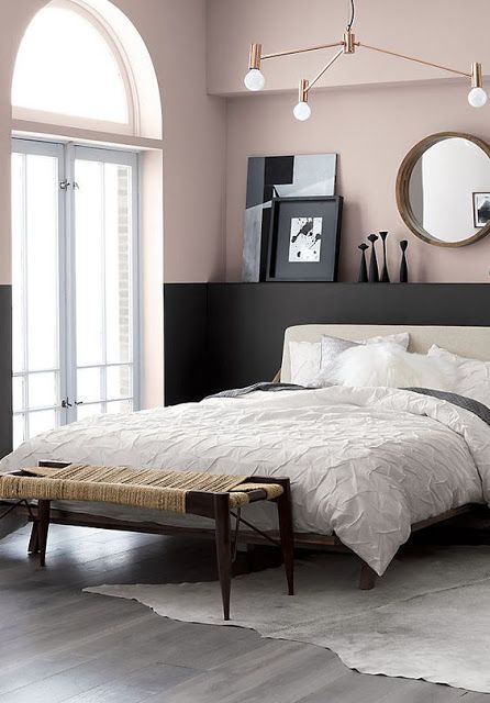 Musing on Black and Blush pink - Karen Barlow Enchanting Room, Black Bedroom, Bedroom Black, Bedroom Color Schemes, Bedroom Paint Colors, Gray Bedroom, Trendy Bedroom, Pink Bedroom, Bedroom Paint