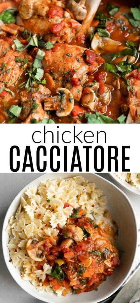 Chicken Cacciatore Recipe Cacciatore Recipes, Chicken Cacciatore Recipe, Resep Pasta, Chicken Cacciatore, Recipe Chicken, Baked Salmon, Bottle Holder, Copycat Recipes, Chicken Dishes