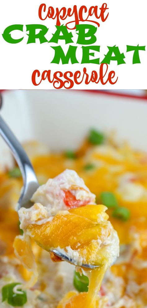 Seafood Breakfast Casserole Crab Meat, Chinese Restaurant Crab Casserole, Invitation Crab Meat Recipes, Chinese Seafood Delight, Cheesy Crab Bake, Seafood Delight Chinese, Chinese Crab Salad, Recipes With Artificial Crab Meat, Chinese Crab Casserole