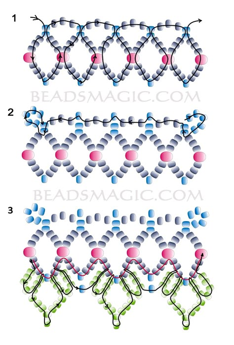 Free pattern for beautiful beaded necklace Tears In Rain-TUTORIAL  u need seed beads #10,11 and faceted beads #4 Easy Beading Patterns, Types Of Beads, Seed Bead Patterns Free, Seed Bead Tutorials, Beautiful Beaded Necklaces, Diy Armband, Beaded Necklace Patterns, Beading Netting, Beading Patterns Free