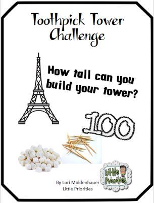 Toothpick and Marshmallow Tower Challenge | Classroom Freebies | Bloglovin’ Toothpick Tower, Marshmallow Tower, Marshmallow Challenge, Steam Challenges, Engineering Challenge, Student Plan, Classroom Freebies, Steam Activities, Enrichment Activities