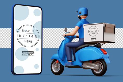 Delivery man riding a motorcycle with de... | Premium Psd #Freepik #psd #box #character #cartoon #bike Delivery Bike Design, Cartoon Bike, Bike Delivery, Box Character, Delivery Poster, Batman Joker Wallpaper, Joker Wallpaper, Delivery Guy, 1 Billion Dollars