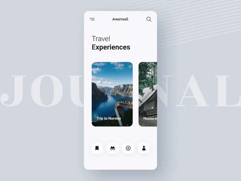 A simple example of UI animation (micro interaction) in the Journal app. #figma #ux #ui #mobileapp #app #design #designapp #motionui #animation #web #journal #travel Micro Interactions Ui Animation, Figma Animation, Micro Animation, Micro Interaction, Journal App, Ui Animation, Journal Travel, Simple App, Portfolio Web Design