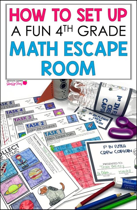 Wondering how to set up a fun math escape room? Check out these DIY math escape room directions, perfect for teachers of 3rd, 4th, 5th grade in an elementary classroom. Math escape room ideas great for math activities, centers, review, and even a math night! Math escape rooms that include a puzzle, games, worksheets, and more are so much fun for kids. It’s the perfect way to review geometry, multiplication, fractions, division, and much more! Ela Classroom Decor, Multiplication Fractions, Fractions Division, Math Escape Room, Escape Room Ideas, Math Night, Upper Elementary Math, Elementary Teaching, Future Teacher