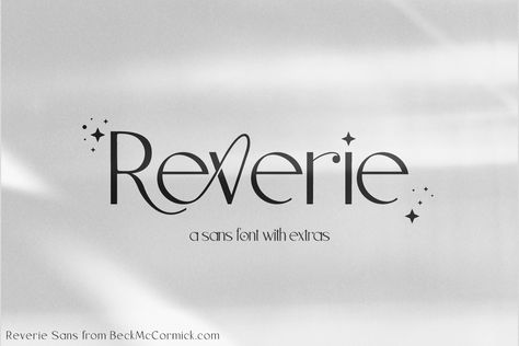 Introducing Reverie Sans, a stylish sans font with extras. Reverie features some unique alternate characters, including glyphs with stars and interconnected ligatures. Reverie is both modern & futuristic in its look. Reverie Sans would be perfect for fashion brands, magical brands, cosmetic brands, and more. Reverie works well for print & for websites. Reverie Sans is best for: logos + branding website design + website accents - think travel blogs, fashion blogs, & more clean print d Free Fonts For Cricut, Boho Fonts, Cosmetic Brands, Free Commercial Fonts, Modern Futuristic, Sans Font, Fashion Blogs, Stylish Fonts, Touching Quotes