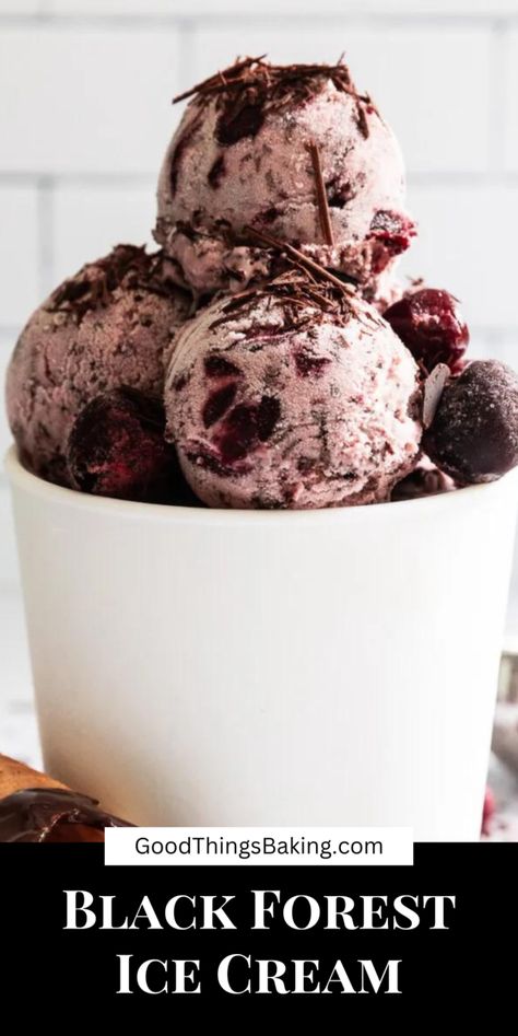 Chocolate Cherry Ice Cream Recipe, Black Cherry Ice Cream Recipe, Forest Recipes, Black Cherry Ice Cream, Black Forest Ice Cream, Cherry Ice Cream Recipe, Creamy Popsicles, Chocolate Cherry Ice Cream, Birthday Recipes