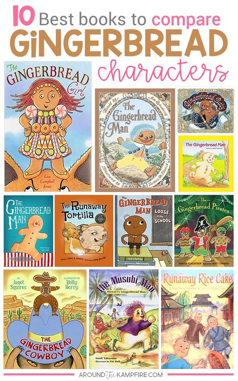 The 10 best books for comparing favorite versions of The Gingerbread Man. Perfect for primary and elementary students learning to compare characters, traits, story elements, problems/solutions and more. Gingerbread Stories, Gingerbread Man Book, Gingerbread Story, Gingerbread Man Story, Gingerbread Unit, Gingerbread Man Activities, December Kindergarten, Storytime Ideas, Gingerbread Activities