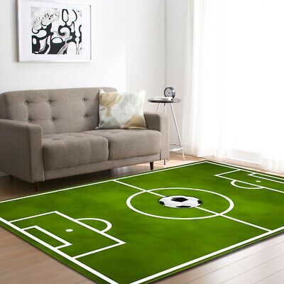 50*80cm Green Football Soccer Pitch Rug Kids Play Floor Carpet Soft Bedroom Rugs | eBay Sport Mat, Football Field, Room Carpet, Living Room Carpet, Cute Pattern, Contemporary Rug, 3d Printing, Vivid Colors, Kids Room