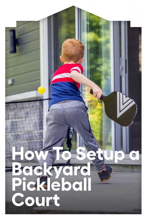 Boy playing pickleball in the backyard. Diy Pickleball Court, Backyard Pickleball Court, Pickleball Court, How To Set Up, Buying Guide, Pickleball, The United States, Search Engine, United States