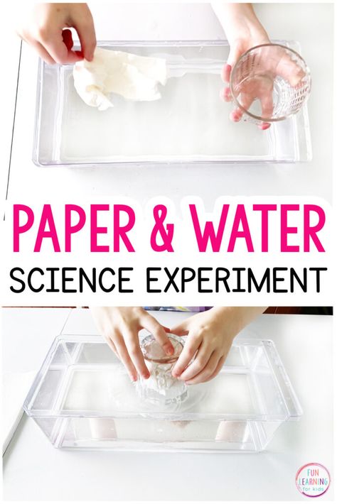 Keep Paper Dry Under Water Science Experiment Kindergarten Science Experiments, Tornado In A Jar, Summer Science Experiments, Water Science Experiments, Fun Experiments, Water Experiments, Science For Toddlers, Cool Experiments, Experiments Kids