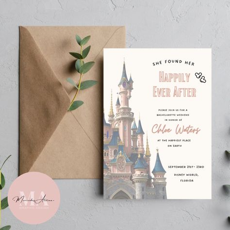 Disney World Bachelorette, Bachelorette Party Invite, Wedding Illustrations, Disney Dinner, Birthday Invites, Wedding Illustration, Bachelorette Party Invitations, Disney Party, Bachelorette Weekend