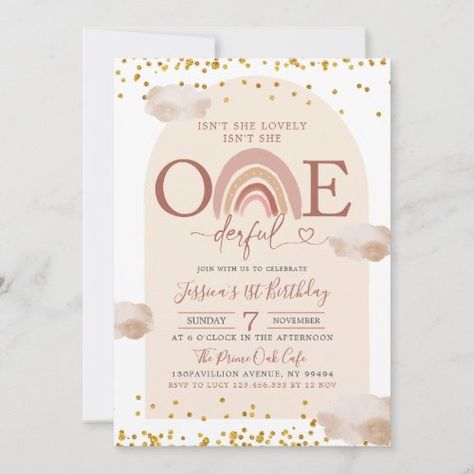 $3.08 - Boho Rainbow Isn't She Onederful Birthday - boho arch birthday invitation, boho 1st birthday invitation, boho birthday, isn't she onederful, onederful birthday invitation, boho onederful birthday invitation, boho rainbow first birthday, minimalist boho first birthday invite, warm tone onederful birthday invitation, faux gold First Birthday Minimalist, Isn't She Onederful Birthday, Boho Rainbow First Birthday, Isn't She Onederful, Onederful Birthday Invitation, 1 Year Birthday Party Ideas, Boho 1st Birthday, Boho First Birthday, Birthday Minimalist