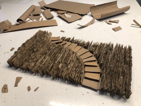 Cardboard Relief Sculpture Landscape, 3d Cardboard Art, Cardboard Landscape, Cardboard Relief, Cardboard Art Sculpture, Waste Art, Cardboard Model, Sculpture Lessons, Cardboard Box Crafts