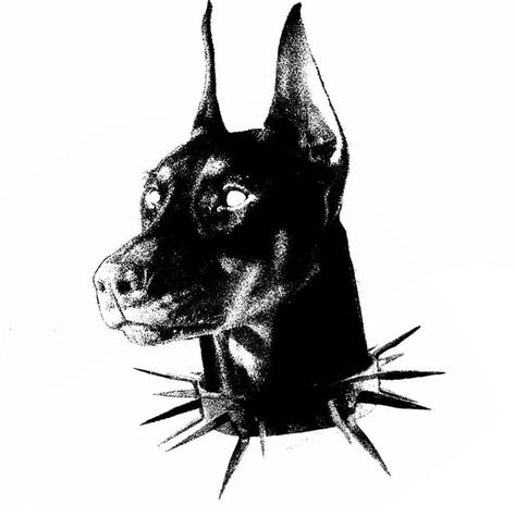 Black And White Comic Strip, Mad Dog Drawing, High Contrast Pointillism Tattoo, Black And White Dog Tattoo, Black And White Images Aesthetic, Two Headed Animals Drawings, Roadkill Art, Cerebus Dog Tattoo, Stippling Ideas