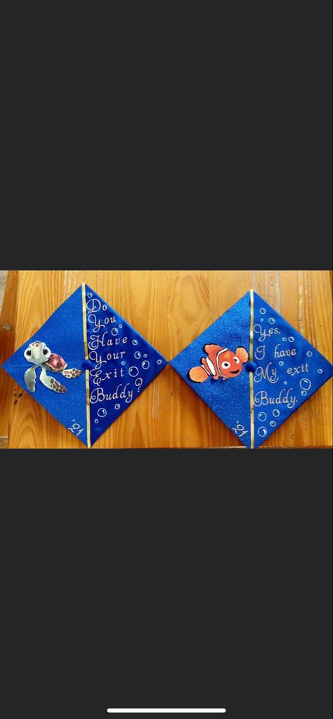 Exit Buddy? Check✅ Exit Buddy Graduation Cap, Do You Have Your Exit Buddy Grad Cap, Grad Caps, Cap Decoration, Parking Spot, Graduation Cap Decoration, Cap Decorations, Graduation Photoshoot, Grad Cap