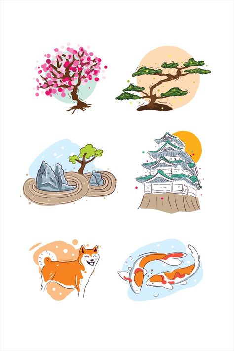 I can create a custom doodle illustration for your business in 24 hours, price starts from $5 #doodle #doodleart #illustrations #hand drawn #botanical #japan #koifish #japanese garden #Shibainu #sakuratree #sakura #bonsai #japanesecastle #vector #vectorart #custom #penandink #fiverr Sakura Bonsai, Doodle Line Art, Doodle Illustrations, Sticker Illustration, Japanese Castle, Garden Illustration, Garden Drawing, Sakura Tree, Doodle Illustration