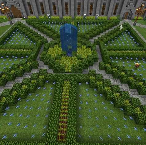 Minecraft Garden Maze, Minecraft Maze, Minecraft Garden Ideas, Garden Minecraft, Minecraft Fountain, Villa Minecraft, Minecraft Underground, Minecraft Kingdom, Minecraft Garden