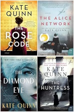 Kate Quinn Bestselling 4 Books Collection - The Rose Code, The Alice Network, The Diamond Eye, The Huntress (Paperback) The Diamond Eye Kate Quinn, The Rose Code, The Alice Network, Alice Network, The Huntress, Kate Quinn, Books Collection, Diamond Eyes, Bestselling Books