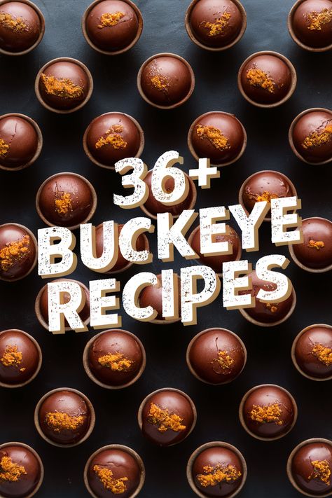 36+ Feel-Good Buckeye Recipes That Will Delight Your Taste Buds and Brighten Your Day!... Indulge in a delightful collection of feel-good Buckeye recipes that will make your taste buds dance with joy. From creamy peanut butter centers to rich chocolate coatings these treats are perfect for any occasion. Enjoy a sweet snack with friends family parties or just because chocolate peanut butter desserts will brighten your day!... https://ostrali.com/foodr/buckeye-recipes Bullseye Dessert, Buckeye Recipes, Buckeye Cheesecake Bars, Best Buckeyes Recipe, Buckeye Dessert, Buckeye Recipe Easy, Cornflake Recipes, Buckeyes Candy, Waffle Pops