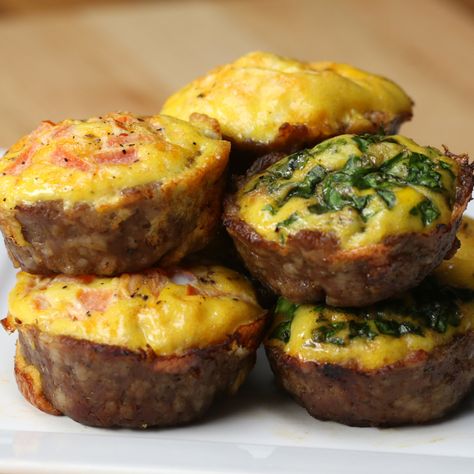 Sausage  Egg Breakfast Cups Recipe by Tasty Egg Breakfast Cups, Breakfast Cups Recipe, Egg Cups Breakfast, High Carb Foods, Breakfast Cups, Sausage And Egg, Egg Breakfast, Low Carb Breakfast, Egg Cups