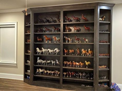 Breyer Horse Collection, Breyer Horse Display, Horse Storage, Horse Room, Bryer Horses, Horse Collection, Breyer Horse, Southern Life, Horse Boarding