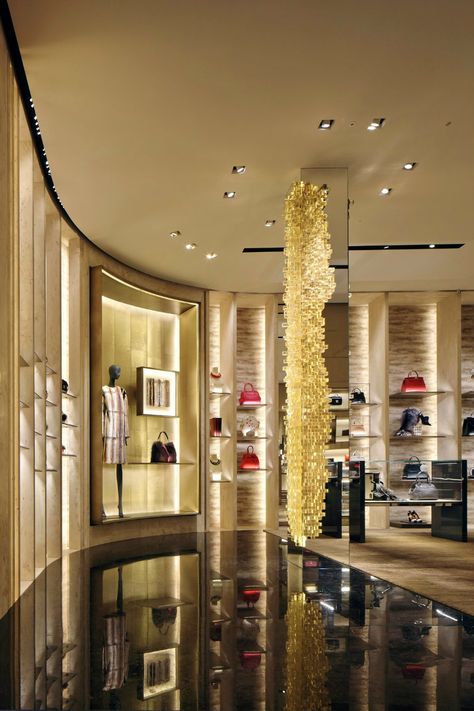 Butik Design, Fendi Store, Retail Interior Design, Store Interiors, Milan Design, Retail Store Design, Boutique Interior, Retail Interior, Design Del Prodotto