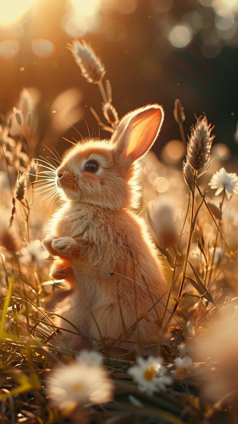 Rabbit 🐰 photo in field during eating Bunny In A Field, Rabbit Photos, Rabbit Eating, Awesome Animals, Cute Wild Animals, Animal Wallpaper, Flower Field, Wild Animals, Flowers Photography