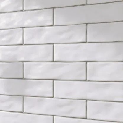 Qube Tiles | Wayfair 3x12 White Subway Tile Backsplash, Wavy Subway Tile Backsplash, White Subway Tile Kitchen Backsplash, Handmade Subway Tile, Textured Subway, White Subway Tile Bathroom, Subway Tile Backsplash Kitchen, Brick Look Tile, Subway Tiles Bathroom