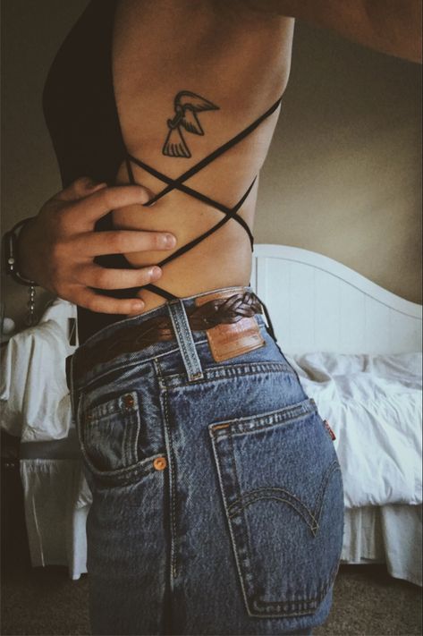 Stomach Tattoos Women, Cage Tattoos, Ribcage Tattoo, Wing Tattoo, Stomach Tattoos, Angel Tattoo, Rib Tattoo, Rib Cage, Deathly Hallows Tattoo