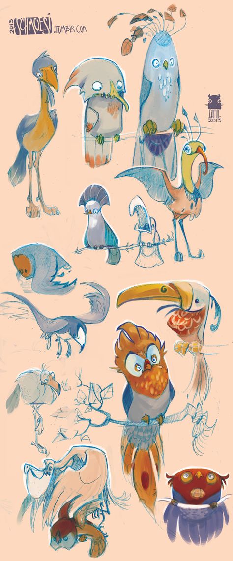 Cartoon Birds, Animals And Birds, Monster Design, Character Design Animation, Cartoon Character Design, Character Design References, Creature Design, Artichoke, Animal Illustration