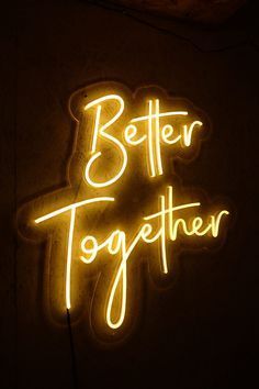 Yellow Screen, Neon Signs Quotes, Sweet Romantic Quotes, Neon Quotes, Neon Decor, Neon Sign Bedroom, Monogram Signs, Wedding Neon Sign, Neon Design