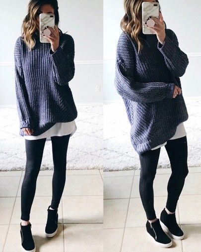 @thesisterstudioig// This tunic sweater is 40% OFF and great for leggings! For reference, I’m wearing an xs. // #sweaterweather #sweaters #fashiontrends Spirit Outfits, High Top Sneakers Outfit, Trip Clothes, Wedge Sneakers Outfit, The Sister Studio, Wedges Outfit, Sister Studio, Cozy Clothing, Outfits Cold