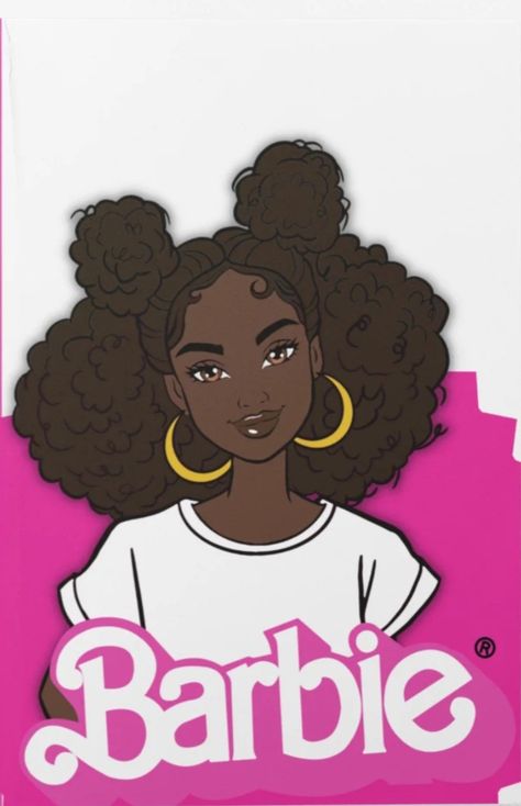 Black Barbie Art, Black Barbie Wallpaper, Black Barbie Pfp, Black Barbie Drawing, Barbie Widget, Black Barbie Aesthetic, Gadget Wallpaper, Barbie Drawing, Barbie Printables