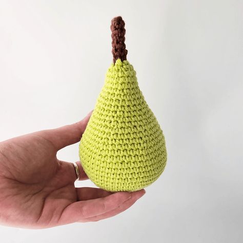 The Precious Pear is a free fruit crochet pattern that's quick and easy to make and doesn't require too much yarn. Pear Crochet, Fruit Crochet, Easy Amigurumi Pattern, Crochet Fruit, Free Fruit, Easy Crochet Patterns Free, Halloween Crochet Patterns, Free Pdf Pattern, Crochet Business