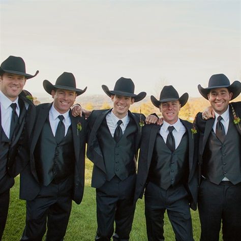 Cute Cowboy Groomsmen | StyleMePretty.com | Love Is A Big Deal Photography Cowboy Groomsmen, Cowboy Wedding Attire, Country Groom Attire, Cowboy Groom, Professional Bull Riders, Cowboy Wedding, Boda Mexicana, Groom And Groomsmen Attire, Wedding Groomsmen