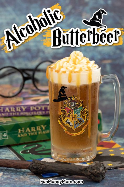 Harry Potter Butter Beer Alcoholic, Alcoholic Butter Beer, Butterbeer Cocktail Recipe, Alcoholic Butterbeer Recipe, Boozy Butterbeer, Butterbeer Recipe Alcoholic, Alcoholic Butterbeer, Homemade Butterbeer, Butter Beer Recipe Harry Potter