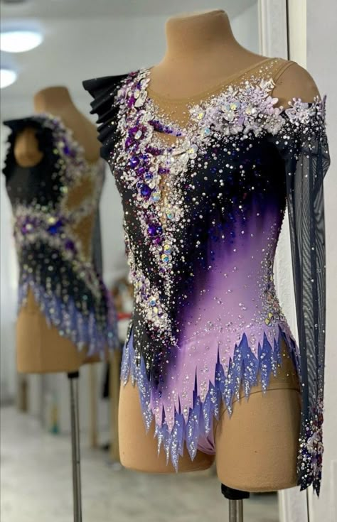 Acrobatics Aesthetic, Gym Costume, Synchronized Swimming Suits Design, Aesthetic Sport, Unitards Rhythmic Gymnastics, Purple Leotard, Acro Leotards, Gym Dress, Leotards Gymnastics Rhythmic