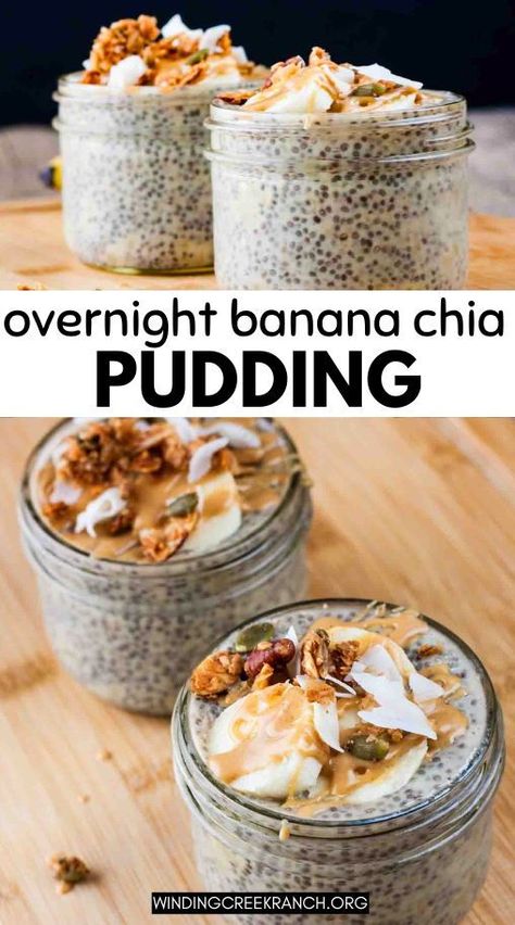 This creamy banana chia pudding is the perfect make-ahead breakfast or snack. Packed with fiber and naturally sweetened, it's a healthy way to start your day! Ready in minutes and so easy to make. Creamy Chia Pudding, Overnight Chia Pudding Breakfast, Chia Pudding Overnight, Chia Seed Breakfast, Fluffy Banana Pancakes, Chia Pudding Recipes Healthy, Chia Pudding Breakfast, Banana Chia Pudding, Mango Banana Smoothie