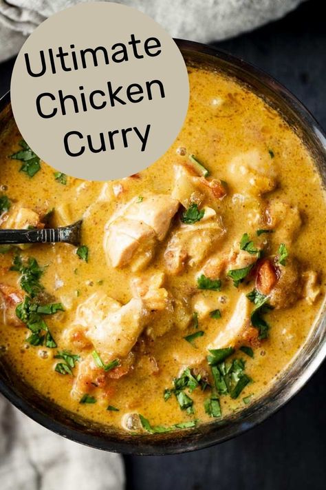 An incredible combination of aromatic spices and flavor, this Instant Pot Chicken Curry is easy, flavorful and on the table in under 30 minutes - perfect for busy weeknights! Pieces of tender chicken cooked in a tomato-like gravy studded with intense spices is seriously the perfect weeknight comfort food meal. Or a meal to impress you guests. Chicken Pieces Instant Pot, Pressure Cooker Curry Recipes, Instant Pot Chicken Curry Recipes Easy, Chicken Curry Recipe Indian Instant Pot, Chicken Curry Pressure Cooker, Chicken Thigh Stew Instant Pot, One Pot Chicken Curry, Instant Pot Chicken Curry Recipes, Instapot Chicken Curry