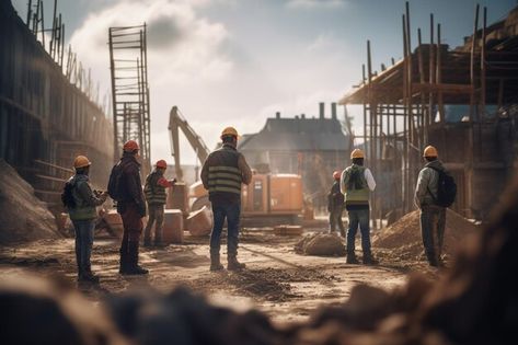 Grupo de constructores que trabajan en e... | Premium Photo #Freepik #photo #ingenieros-trabajando #ingeniero #ingeniero-construccion #ingeniero-civil