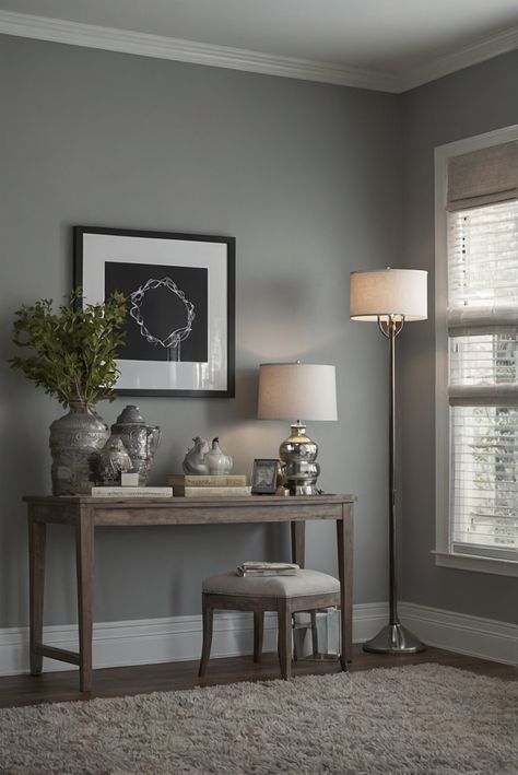 Discover the secret to effortless elegance with Sherwin Williams Repose Gray. Unveil the key to monochromatic chic and stylish simplicity. #ad     #Colortrend #wallpaint2024  #color2024  #DIYpainting  ##DIYhomedecor  #Fixhome Sherwin Williams Repose Gray, Grey Paint Living Room, Gray Sherwin Williams, Walnut Wood Kitchen, Cherry Wood Kitchen Cabinets, Intellectual Gray, Cherry Wood Kitchens, Timeless Paint Colors, Repose Gray Sherwin Williams